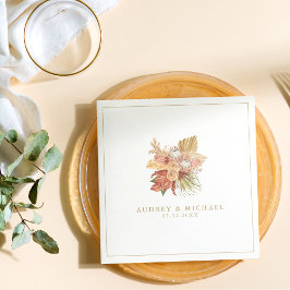 Serviette En Papier Boho Rustique Séché Floral Palm Mariage feuille