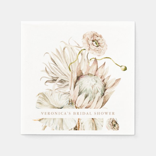 Serviette En Papier Boho sauvage Pampas Grass Fête des mariées florale (Devant)