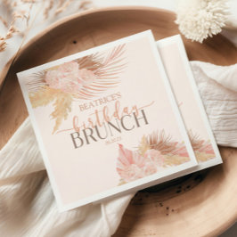 Serviette En Papier Boho Soft Rose Floral Fleur Anniversaire Brunch Pa