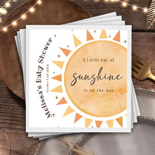 Serviette En Papier Boho Sunshine Jaune Baby shower Party Napkins