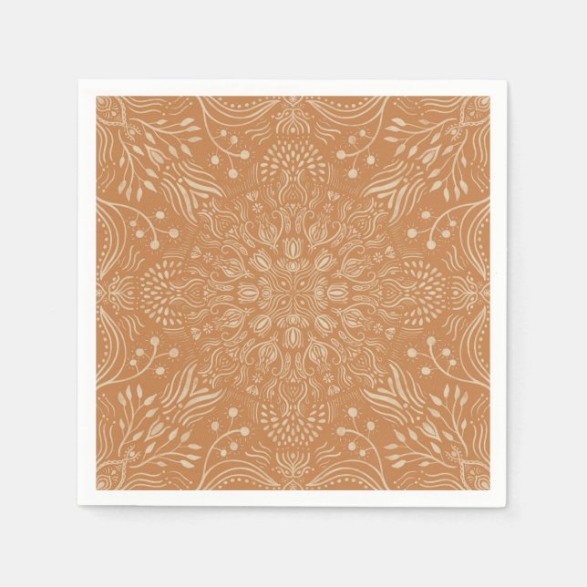 Serviette En Papier Boho Terra Cotta Carreaux marocains serviettes (Devant)