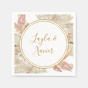 Serviette En Papier Boho Tropical Botanique Serviettes de mariage