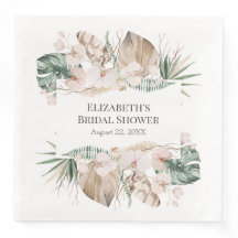 Boho Tropical Orchid et Papier Monstera Napkin