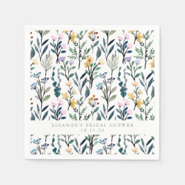 Serviette En Papier Boho Watercolor Fleur sauvage Fête des mariées per