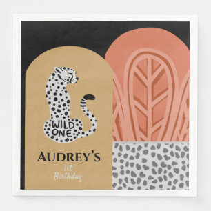 Serviette En Papier Boho Wild One Girls First Birthday Leopard