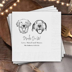 Serviette En Papier Boire Simple Sur Moi Chien Dessin Main Mariage Nap