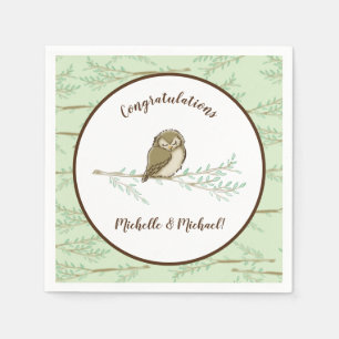Serviette En Papier Bois de Baby shower de hibou