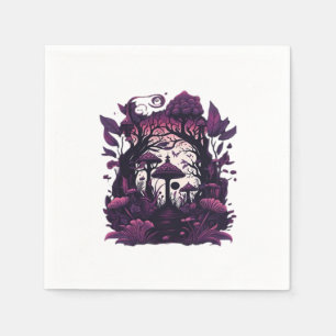 Serviette En Papier Bois de champignons Whimsigoth Witchy sérigraphie 