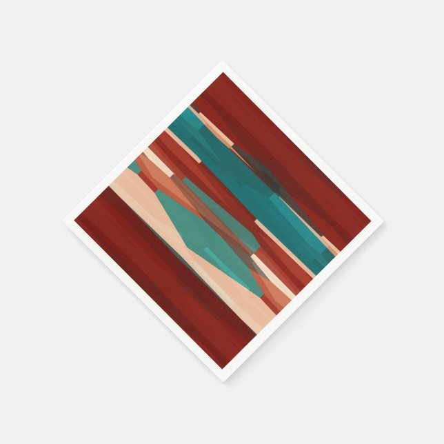 Serviette En Papier Bois et turquoise (Coin)