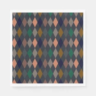 Serviette En Papier Bois foncé Harlequin Diamants