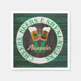 Serviette En Papier Bois rustique Cheers Bières Shenanigans