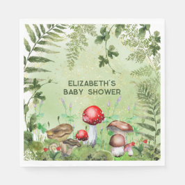 Serviette En Papier Bois rustique Verdure Champignons Champignons Ferm