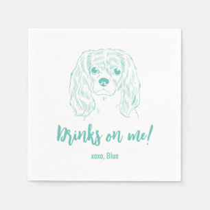 Serviette En Papier Bois sur moi ! Cavalier Spaniel Mariage Napkins