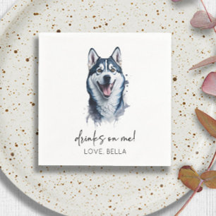 Serviette En Papier Bois Sur Moi ! Sibérie Husky Chien Mariage animal 