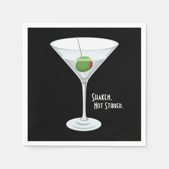 Serviette En Papier Boisson de cocktail Vodka Martini Shaken Not Stirr (Devant)