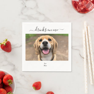 Serviette En Papier Boissons de mariage personnalisées pour chien sur 