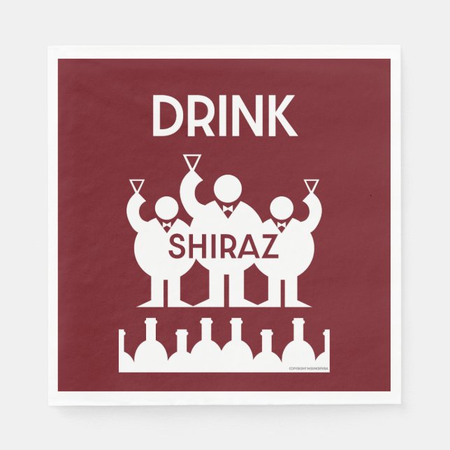 Serviette En Papier Boissons de vins de Shiraz (Devant)