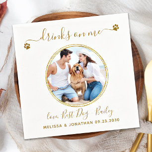 Serviette En Papier Boissons Élégantes Sur Moi Photo Gold Pet Chien Ma