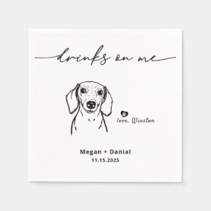 Serviette En Papier Boissons mignonnes sur moi Dachshund Pet Chien Mar