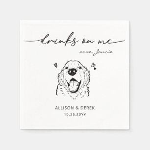 Serviette En Papier Boissons mignonnes sur moi Golden Retriever Mariag