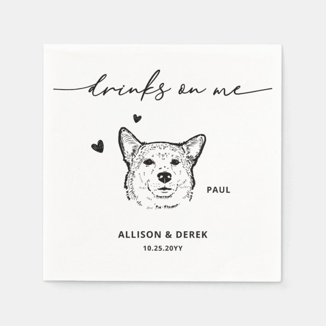 Serviette En Papier Boissons mignonnes sur moi Pet Dessin Chien Dessin (Devant)