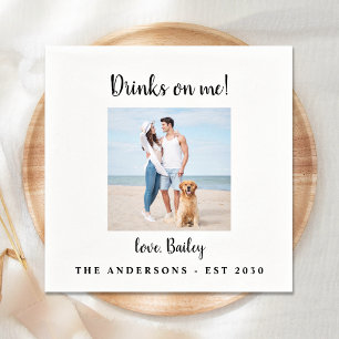 Serviette En Papier Boissons modernes sur moi Chien Photo Animaux Mari