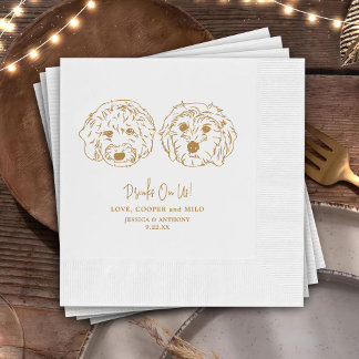Serviette En Papier Boissons Offertes Animaux de Compagnie Dessin à la
