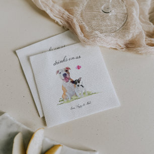 Serviette En Papier Boissons Offertes   Mariage de Chien de Compagnie 