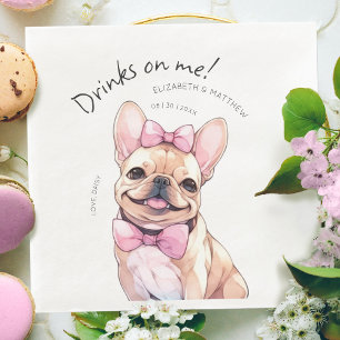 Serviette En Papier Boissons Offertes par Moi Bouledogue Français Aqua