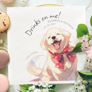 Serviette En Papier Boissons Offertes par Moi Labrador Aquarelle Amusa