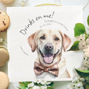 Serviette En Papier Boissons Pour Moi Labrador Aquarelle Amusant Chien