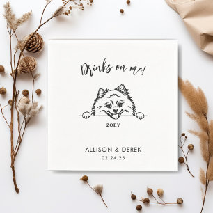 Serviette En Papier Boissons simples sur moi mignon Mariage de chien d
