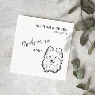 Serviette En Papier Boissons simples sur moi mignon Mariage de chien d