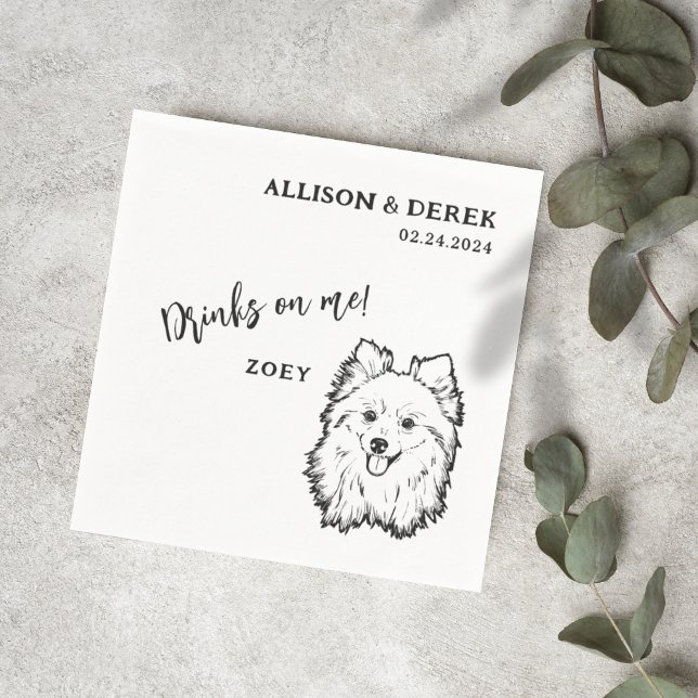 Serviette En Papier Boissons simples sur moi mignon Mariage de chien d (Créateur téléchargé)