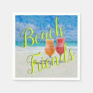 Serviette En Papier Boissons sur la plage Les amis disent