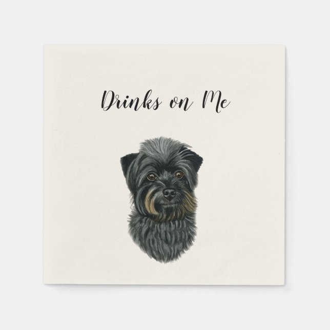 Serviette En Papier Boissons sur mes serviettes (chien) (Devant)