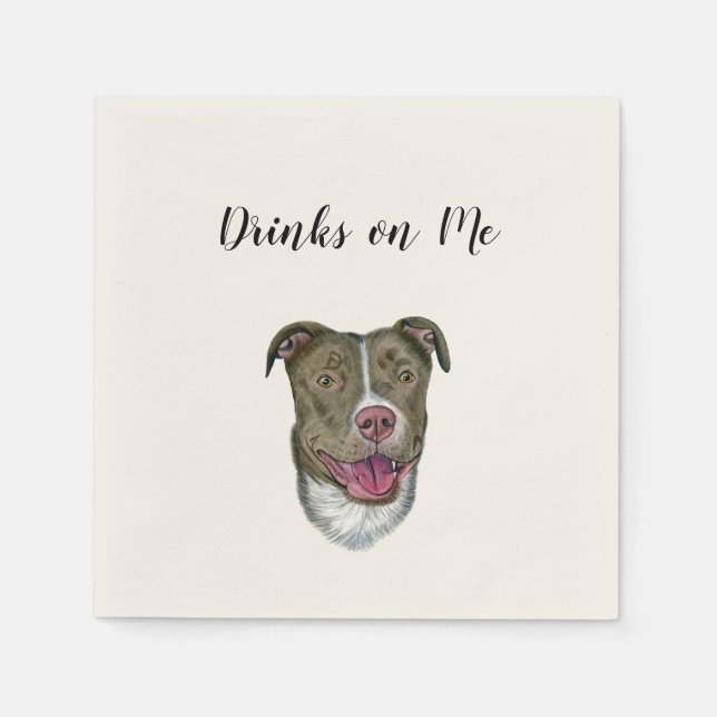 Serviette En Papier Boissons sur mes serviettes (chien) (Devant)