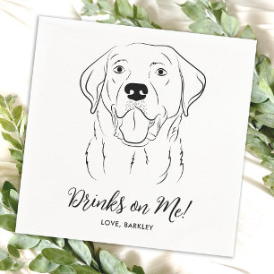 Serviette En Papier Boissons sur moi Custom Labrador Retriever Mariage