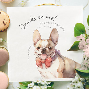 Serviette En Papier Boissons Sur Moi French Bulldog Aquarelle Chien Am