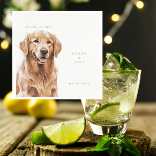 Serviette En Papier Boissons sur moi Mariage de chien Retriever doré 