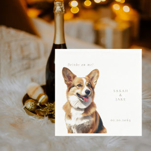 Serviette En Papier Boissons sur moi Mariage de Welsh Corgi Animal de