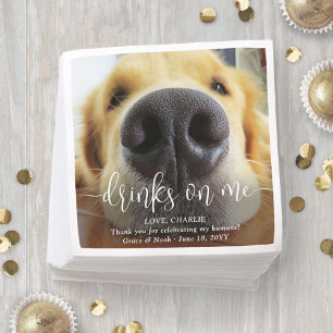 Serviette En Papier Boissons sur moi mignon chien amusant Mariage phot