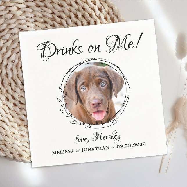 Serviette En Papier Boissons sur moi Personnalisé Animaux de compagnie (Créateur téléchargé)
