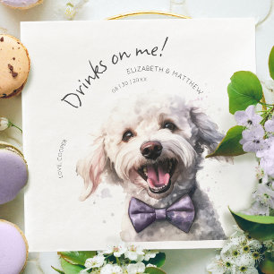 Serviette En Papier Boissons Sur Moi Poodle Aquarelle Fun Chien Animau