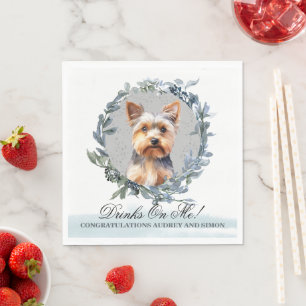 Serviette En Papier Boissons sur moi ! Yorkshire Terrier Chien mariage