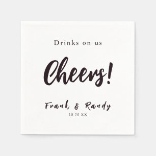 Serviette En Papier Boissons Sur Nous Accueille Simple Minimaliste Mar