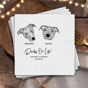 Serviette En Papier Boissons Sur Nous Animaux Personnalisés Mariage De