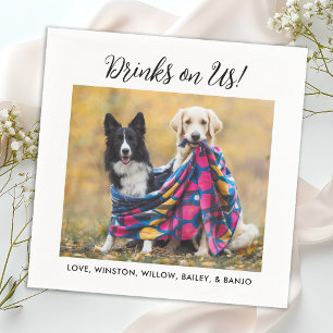 Serviette En Papier Boissons sur nous mignon photo moderne chien anima