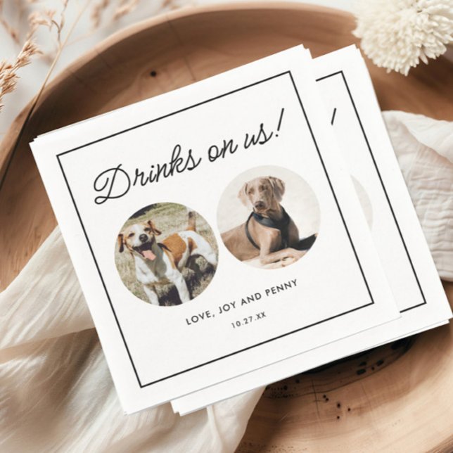 Serviette En Papier Boissons Sur Nous Pet Chien Mariage serviettes (Créateur téléchargé)