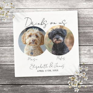 Serviette En Papier Boissons sur nous Pet Dog 2 Mariage photo